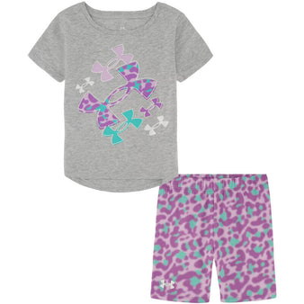 Youth Under Armour Core Logo S/S Tee & Biker Shorts Set