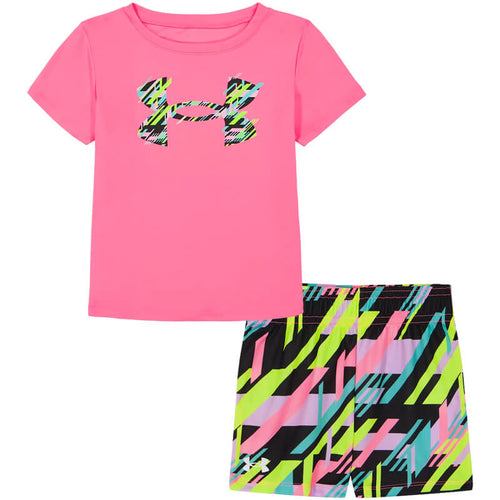 Youth Under Armour Geo Strokes Mesh S/S Tee & Shorts Set