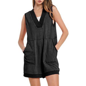 Women's Mineral Washed French Terry Romper