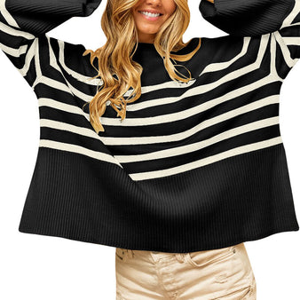 Women's Ribbed Striped Sweater