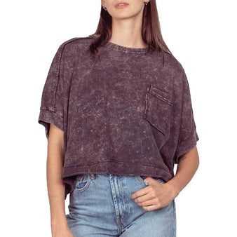 Women's Oversized Washed Crop Top