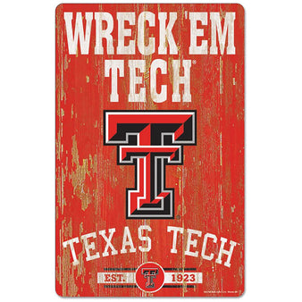 Wincraft Texas Tech Wreck 'Em Tech 11" X 17" Wood Sign