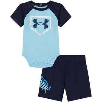 Infant Under Armour Homeplate S/S Onesie & Shorts Set