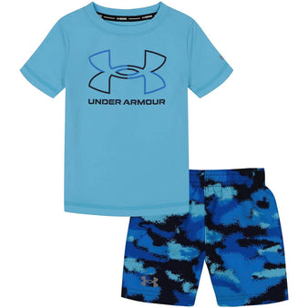 Infant Under Armour Dissolve Camo Swim Volley S/S Tee & Shorts Set