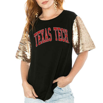Women's Gameday Couture Texas Tech Shine On Sequin Sleeve Top