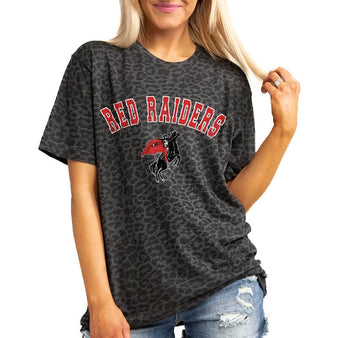 Women's Gameday Couture Texas Tech All The Cheer Leopard S/S Tee