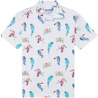 Youth Chubbies The Dude Where's Macaw Performance Polo