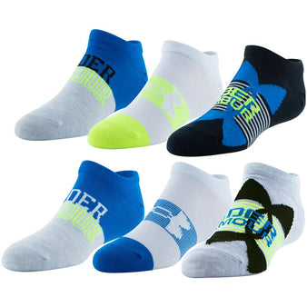 Youth Under Armour Essential Lite No-Show Socks 6-Pack
