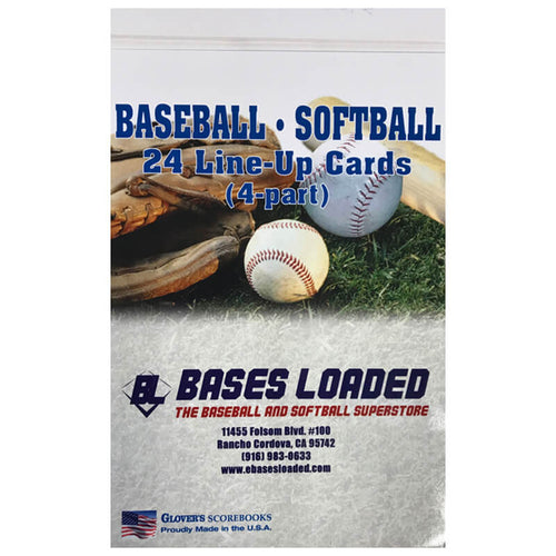 Glover's Baseball & Softball Bases Loaded Line-Up Cards