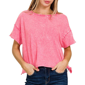 Women's Washed Cropped Top