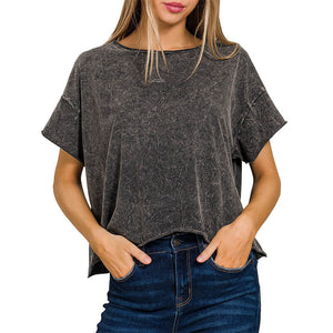 Women's Washed Cropped Top