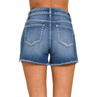 Women's Frayed Hem Jean Shorts