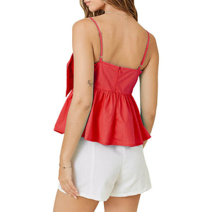 Women's Strapless Bow Babydoll Top
