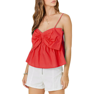 Women's Strapless Bow Babydoll Top