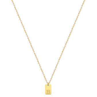 Tiny Square Initial Necklace