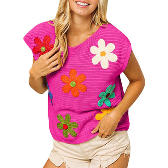 Women's Crochet Flower Top