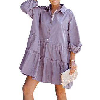 Women's Puff Sleeve Oversized Mini Dress
