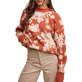 Women's Floral Crewneck Sweater