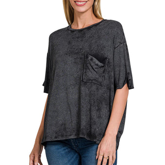 Women's Washed Ribbed Top