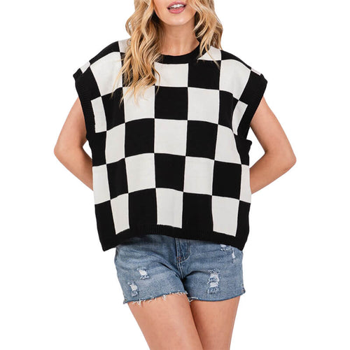 Women's Checker Sweater Vest