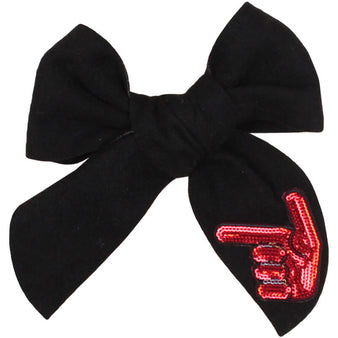 Sideline Provisions Texas Tech Sequin Guns Up Bow Clip