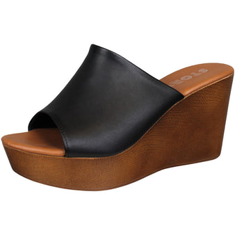 Women's Wooden Platform Wedge Sandal