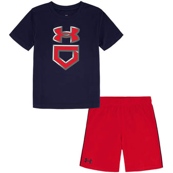Toddler Under Armour Baseball Core S/S Tee & Shorts Set