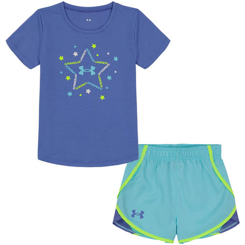 Infant Under Armour Wordmarks Star S/S Tee & Shorts Set - 12-24 Months