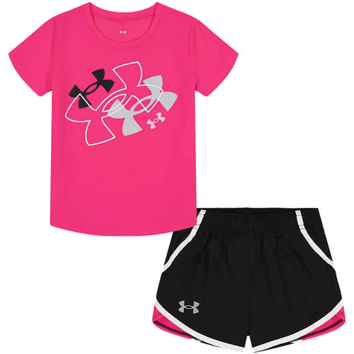 Infant Under Armour Floating Logo S/S Tee & Shorts Set - 12-24 Months