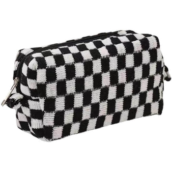 Women's Checkered Cosmetic Pouch