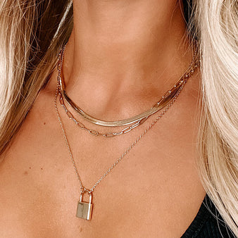 Women's Layered Lock Necklace