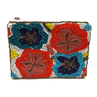 Floral Beaded Coin Purse