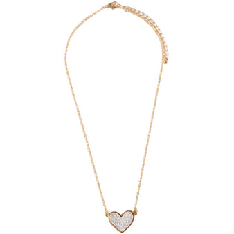 Women's Druzy Heart Necklace