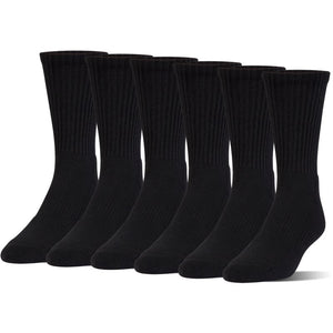 Youth Under Armour Charged Cotton 2.0 Crew Sock 6 Pack